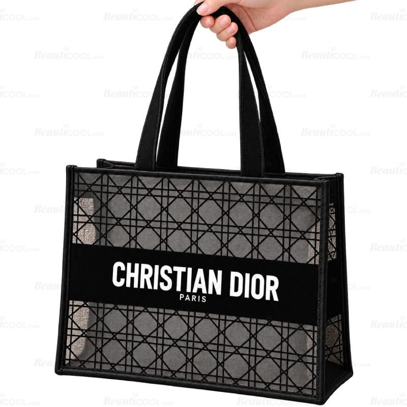 กระเป๋า Dior Black Woven Mesh Cosmetic Bag